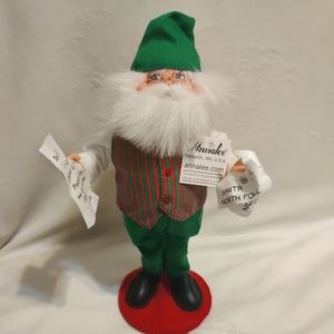 Annalee 2008 9'' Letters To Santa Free Standing Santa Claus With Kids Wish List